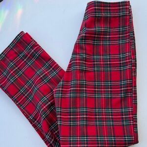 Plaid Red and Green Women's Pants